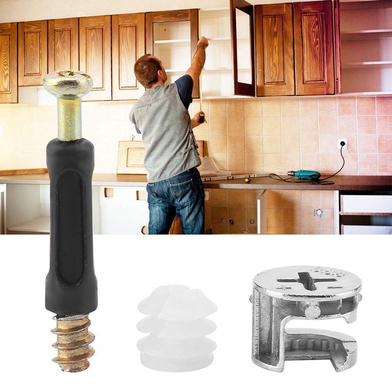 Fockety 25 Sets Furniture Connecting Cam Lock with Dowel Cam Lock Connectors Furniture Fastener Screws Nut, Thickened Sturdy Furniture Fastener Dowel Connector Cam Lock for Wardrobe - Image 2